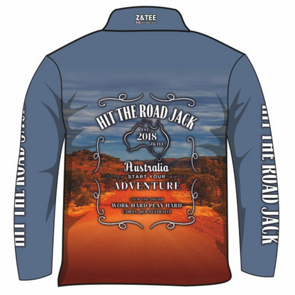 Australian | Hit the Road Jack Camping Shirt Long or Short Sleeve Z and TEE 4x4 Australia Australia Day Australian Australiana camping camping shirt fishing jack daniels LJM men MEN'S DESIGNS mens offroad Preorder quick dry spo-default spo-disabled sun sun shirt sun shirts sunsafe uv