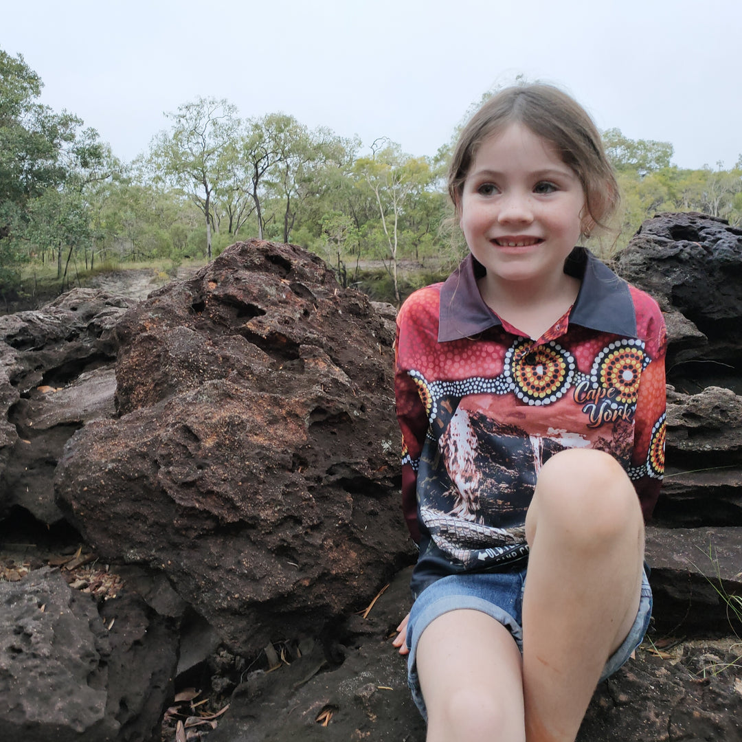 Cape York | Indigenous Cape York Wanderer Shirt Long or Short Sleeve Z and TEE ABORIGINAL Australia Australian camping cape york CAPE YORK DESIGNS FIRST NATIONS FIRST NATIONS DESIGNS fishing LJM Preorder quick dry spo-default spo-disabled sun sun shirt sun shirts sunsafe uv WORK