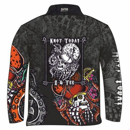 Knot Today | Black Ink Kraken Shirt Long or Short Sleeve Z and TEE BOYS DESIGNS camping fishing LJM men MEN'S DESIGNS mens Preorder quick dry spo-default spo-disabled sun sun shirt sun shirts sunsafe uv