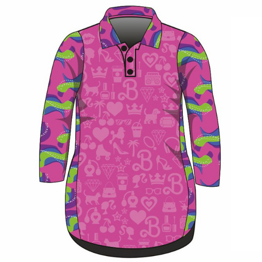 Let's go Party Dress Long or Short Sleeve Z and TEE barbie barbie movie barbie world barbiecore fishing dress GIRL'S DESIGNS Girl's Fishing girls kid Kid's Fishing Kid's Fishing Apparel Kid's Fishing Shirt Kid's Uv Rated Shirts KIDS KIDS ALL kids design KIDS DESIGNS Kids UV rated shirt pink purple