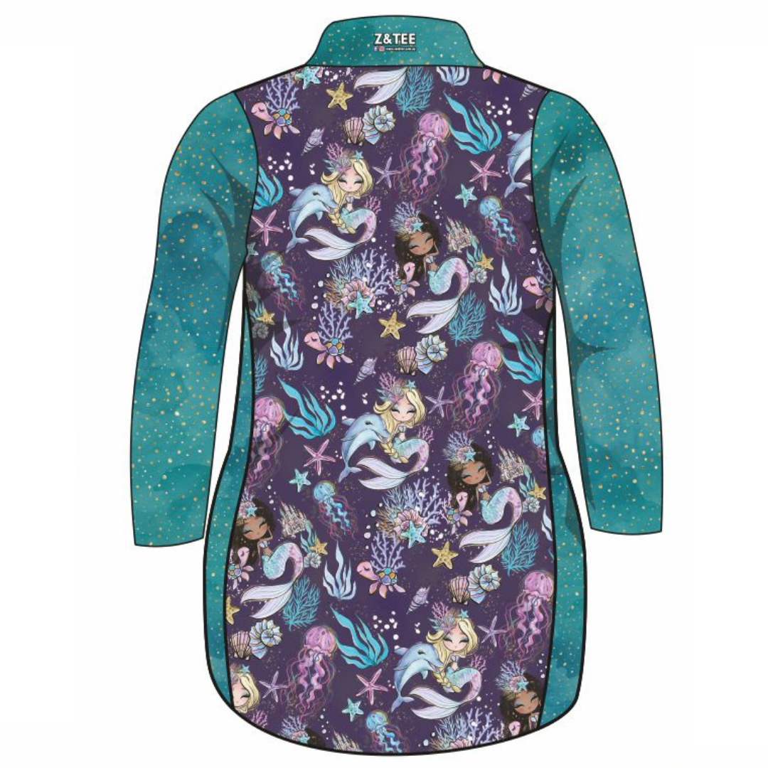 Mermaid Squad Lifestyle Dress Long or Short Sleeve Z and TEE girls MANDALA WOMEN'S DESIGNS womens