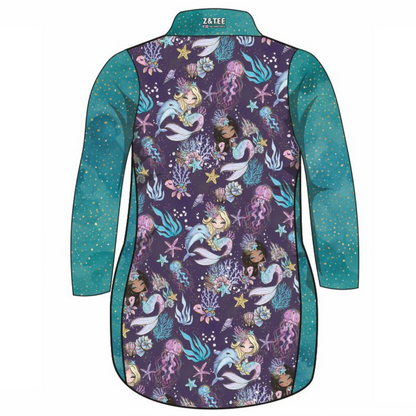 Mermaid Squad Lifestyle Dress Long or Short Sleeve Z and TEE girls MANDALA WOMEN'S DESIGNS womens