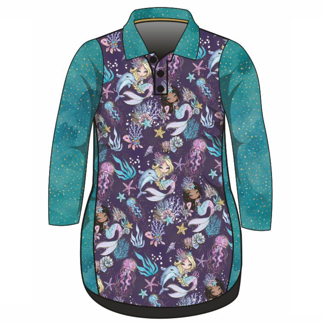 Mermaid Squad Lifestyle Dress Long or Short Sleeve Z and TEE girls MANDALA WOMEN'S DESIGNS womens