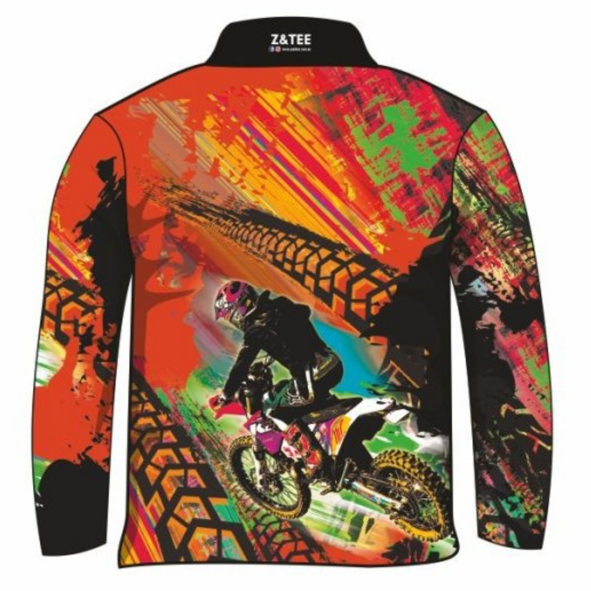 Motorbike Orange Shirt Long or Short Sleeve Z and TEE boy boys BOYS DESIGNS camping dirt bike fishing honda LJM men MEN'S DESIGNS mens MENS DESIGNS Preorder quick dry spo-default spo-disabled sun sun shirt sun shirts sunsafe uv xtreme