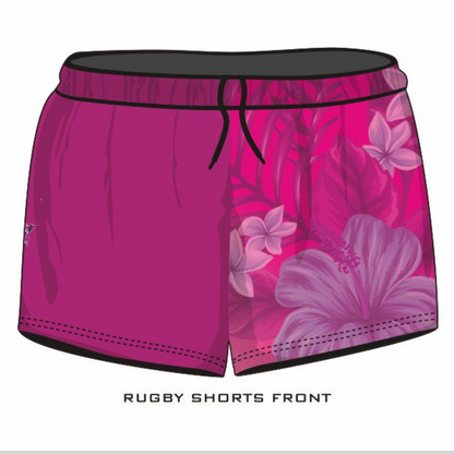 Rugby Shorts | Girls 4x4 Tropical Pink LJM Designs camping cape york CAPE YORK DESIGNS FISHING in stock LJM quick dry spo-default spo-disabled sun sun shirt sun shirts sunsafe SWIMMING TROPICAL DESIGNS uv Women WOMEN'S DESIGNS Women's Fishing womens z&tee