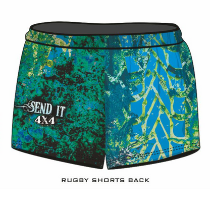 Rugby Shorts | 4x4 Send It Bush Aqua LJM Designs camping cape york CAPE YORK DESIGNS FISHING in stock LJM quick dry spo-default spo-disabled sun sun shirt sun shirts sunsafe SWIMMING uv Women WOMEN'S DESIGNS Women's Fishing womens z&tee