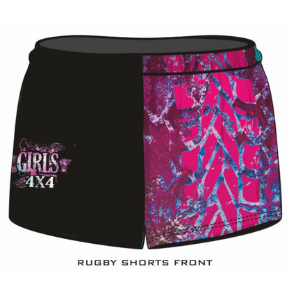 Rugby Shorts | Girls 4x4 Bush Pink Purple Black LJM Designs camping cape york CAPE YORK DESIGNS FISHING in stock LJM quick dry spo-default spo-disabled sun sun shirt sun shirts sunsafe SWIMMING uv Women WOMEN'S DESIGNS Women's Fishing womens z&tee