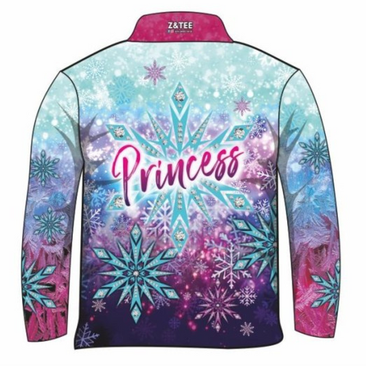 Kids | Snow Princess Long or Short Sleeve Sun Shirt - Z&Tee Z and TEE camping disney elsa fishing frozen GIRL GIRL'S DESIGNS Girl's Fishing Girls LJM men mens Preorder quick dry spo-default spo-disabled sun sun shirt sun shirts sunsafe uv