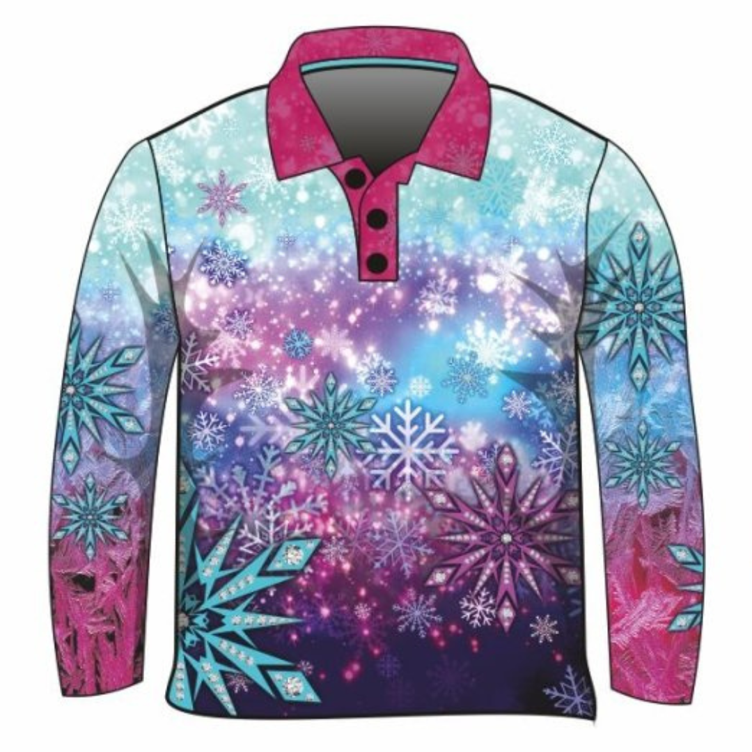 Kids | Snow Princess Long or Short Sleeve Sun Shirt - Z&Tee Z and TEE camping disney elsa fishing frozen GIRL GIRL'S DESIGNS Girl's Fishing Girls LJM men mens Preorder quick dry spo-default spo-disabled sun sun shirt sun shirts sunsafe uv