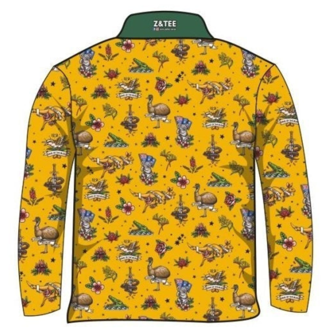 Australian | Straya Gold Shirt Long or Short Sleeve Z and TEE Australia Australia Day Australian camping COUNTRY WESTERN DESIGNS fishing LJM MEN'S DESIGNS Preorder quick dry spo-default spo-disabled sun sun shirt sun shirts sunsafe uv western