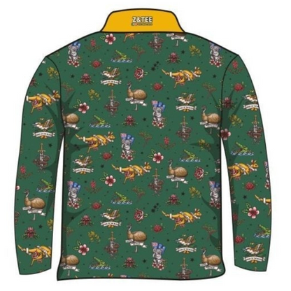 Australian | Straya Green Shirt Long or Short Sleeve Z and TEE Australia Australia Day Australian camping COUNTRY WESTERN DESIGNS fishing LJM MEN'S DESIGNS PATTERN AND PLAIN DESIGNS Preorder quick dry spo-default spo-disabled sun sun shirt sun shirts sunsafe uv western
