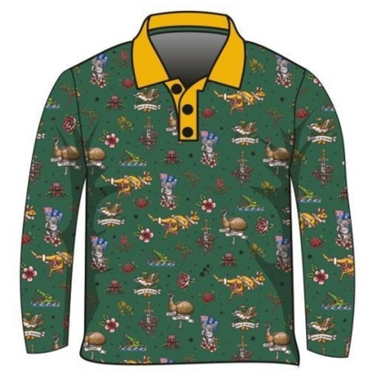 Australian | Straya Green Shirt Long or Short Sleeve Z and TEE Australia Australia Day Australian camping COUNTRY WESTERN DESIGNS fishing LJM MEN'S DESIGNS PATTERN AND PLAIN DESIGNS Preorder quick dry spo-default spo-disabled sun sun shirt sun shirts sunsafe uv western