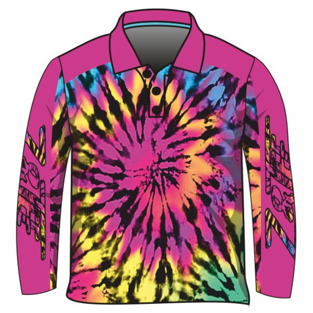 Pattern | Tie Dye Pink Shirt Z and TEE camping fishing girls GIRLS DESIGNS KIDS KIDS ALL kids design KIDS DESIGNS Kids UV rated shirt LJM pink Preorder purple quick dry spo-default spo-disabled sun sun shirt sun shirts sunsafe uv WOMEN'S DESIGNS