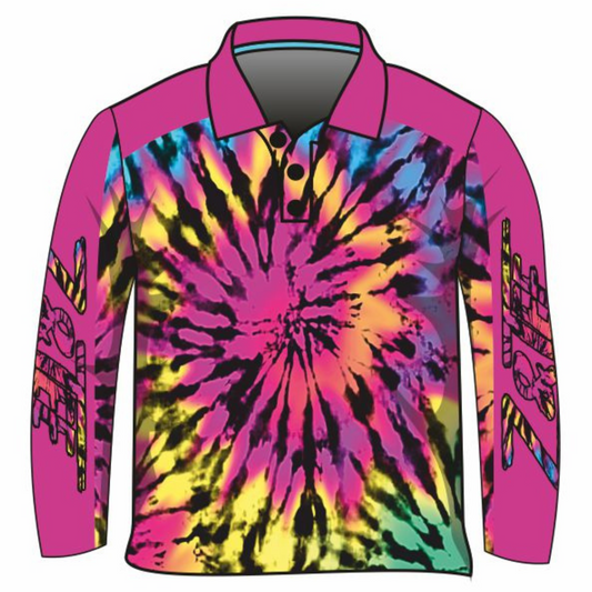 Pattern | Tie Dye Pink Shirt Z and TEE camping fishing girls GIRLS DESIGNS KIDS KIDS ALL kids design KIDS DESIGNS Kids UV rated shirt LJM pink Preorder purple quick dry spo-default spo-disabled sun sun shirt sun shirts sunsafe uv WOMEN'S DESIGNS