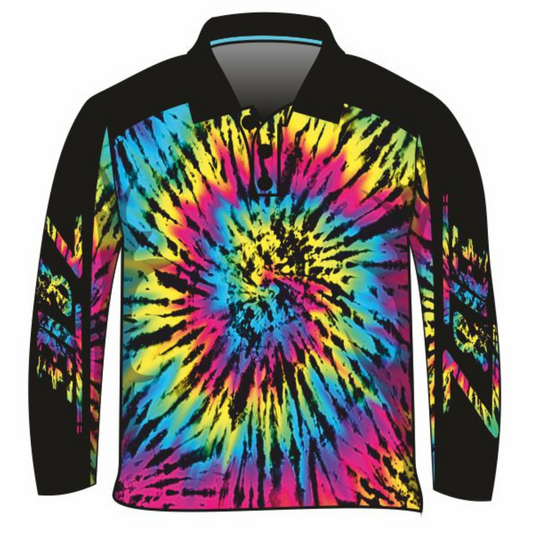 Tie Dye Sun Shirt Long or Short Sleeve Z and TEE camping fishing girls GIRLS DESIGNS KIDS KIDS ALL kids design Kids UV rated shirt LJM pink Preorder purple quick dry spo-default spo-disabled sun sun shirt sun shirts sunsafe uv WOMEN'S DESIGNS