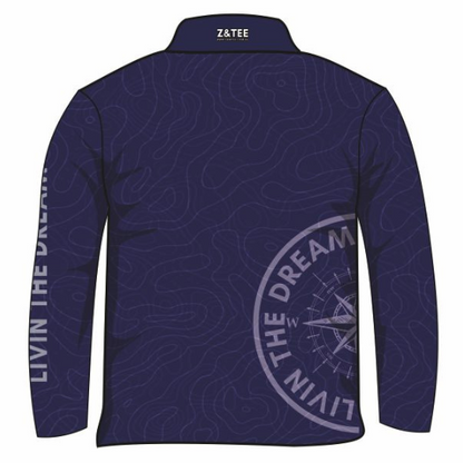 Topography Compass Blue Shirt Long or Short Sleeve Z and TEE adventure blue boys BOYS DESIGNS camping fishing LJM men MEN'S DESIGNS mens MENS DESIGNS PATTERN AND PLAIN DESIGNS plain plain colour Preorder quick dry spo-default spo-disabled sun sun shirt sun shirts sunsafe uv
