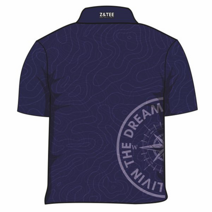 Topography Compass Blue Shirt Long or Short Sleeve Z and TEE adventure blue boys BOYS DESIGNS camping fishing LJM men MEN'S DESIGNS mens MENS DESIGNS PATTERN AND PLAIN DESIGNS plain plain colour Preorder quick dry spo-default spo-disabled sun sun shirt sun shirts sunsafe uv