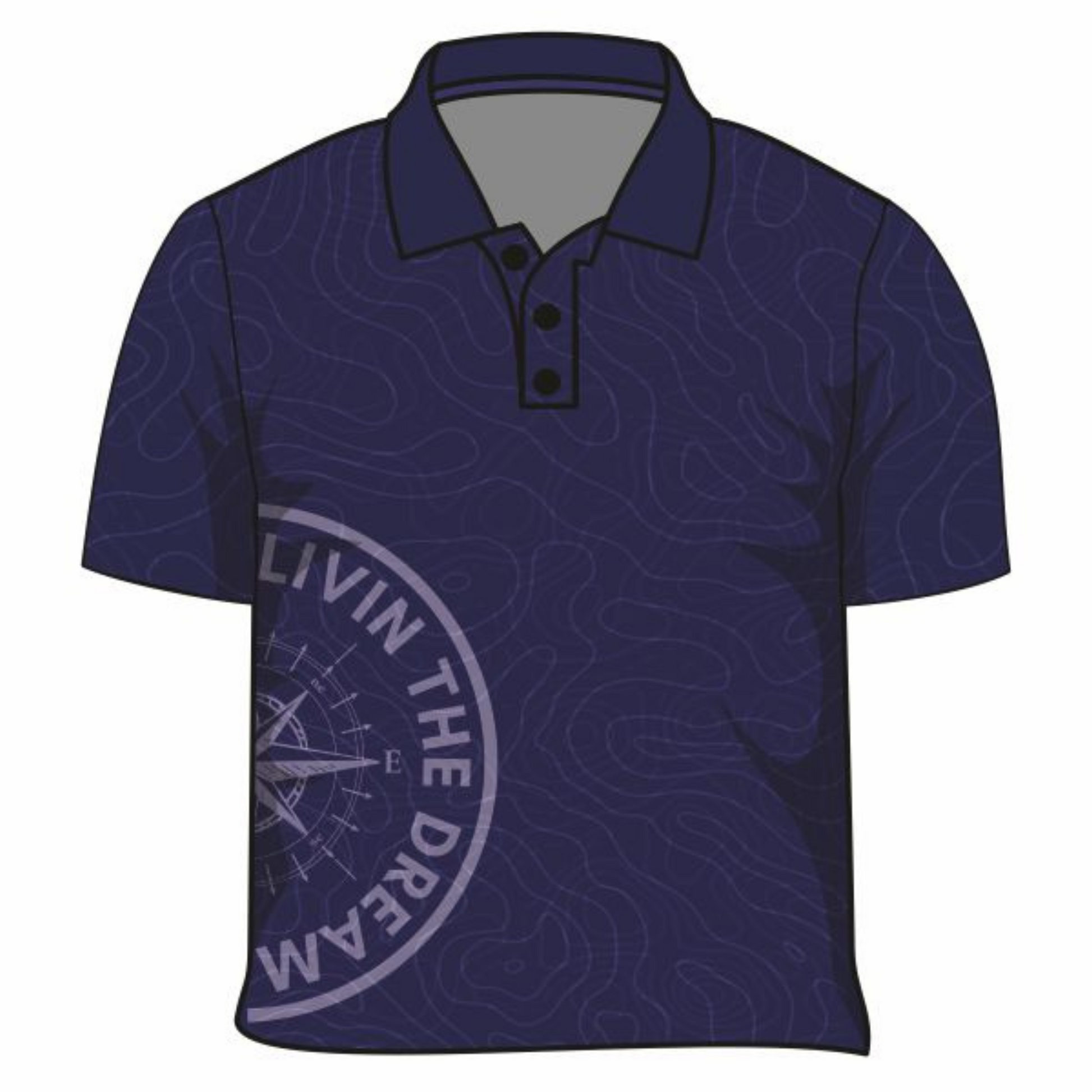 Topography Compass Blue Shirt Long or Short Sleeve Z and TEE adventure blue boys BOYS DESIGNS camping fishing LJM men MEN'S DESIGNS mens MENS DESIGNS PATTERN AND PLAIN DESIGNS plain plain colour Preorder quick dry spo-default spo-disabled sun sun shirt sun shirts sunsafe uv