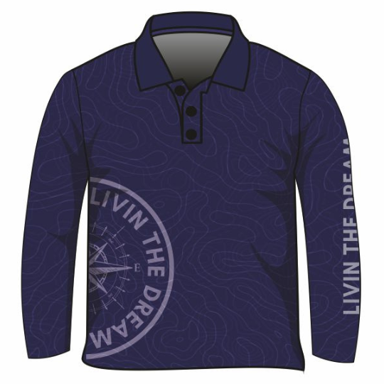 Topography Compass Blue Shirt Long or Short Sleeve Z and TEE adventure blue boys BOYS DESIGNS camping fishing LJM men MEN'S DESIGNS mens MENS DESIGNS PATTERN AND PLAIN DESIGNS plain plain colour Preorder quick dry spo-default spo-disabled sun sun shirt sun shirts sunsafe uv