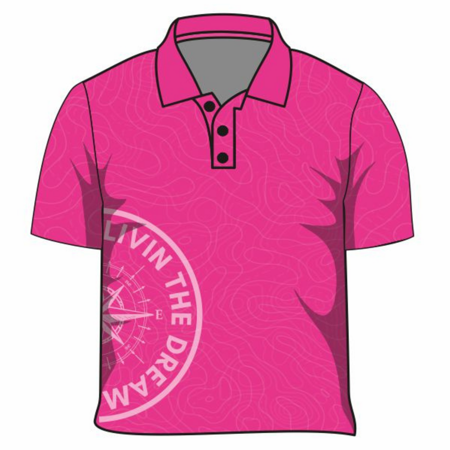 Topography Compass Pink Shirt Long or Short Sleeve Z and TEE adventure camping fishing Girls GIRLS DESIGNS LJM mens PATTERN AND PLAIN DESIGNS plain plain colour Preorder quick dry spo-default spo-disabled sun sun shirt sun shirts sunsafe uv Women WOMEN'S DESIGNS Women's Fishing Women's Fishing Shirt womens