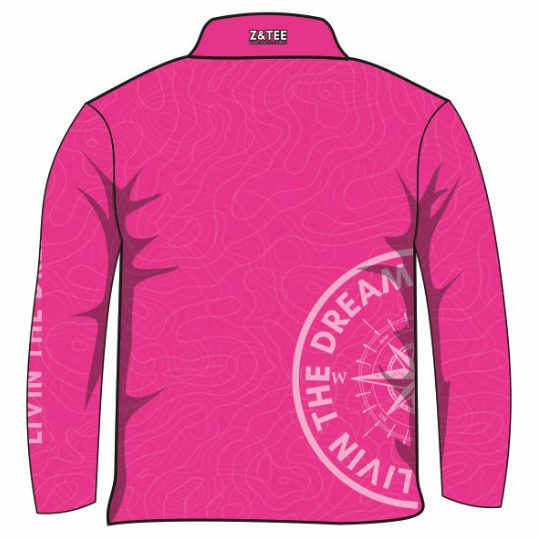 Topography Compass Pink Shirt Long or Short Sleeve Z and TEE adventure camping fishing Girls GIRLS DESIGNS LJM mens PATTERN AND PLAIN DESIGNS plain plain colour Preorder quick dry spo-default spo-disabled sun sun shirt sun shirts sunsafe uv Women WOMEN'S DESIGNS Women's Fishing Women's Fishing Shirt womens