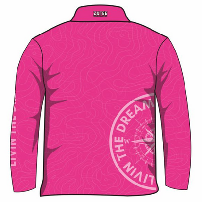 Topography Compass Pink Shirt Long or Short Sleeve Z and TEE adventure camping fishing Girls GIRLS DESIGNS LJM mens PATTERN AND PLAIN DESIGNS plain plain colour Preorder quick dry spo-default spo-disabled sun sun shirt sun shirts sunsafe uv Women WOMEN'S DESIGNS Women's Fishing Women's Fishing Shirt womens