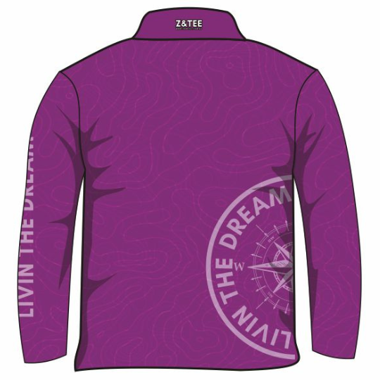 Pattern | Topography Compass Purple Shirt Long or Short Sleeve Z and TEE adventure camping fishing Girls GIRLS DESIGNS LJM mens PATTERN AND PLAIN DESIGNS plain plain colour Preorder quick dry spo-default spo-disabled sun sun shirt sun shirts sunsafe uv Women WOMEN'S DESIGNS Women's Fishing Women's Fishing Shirt womens