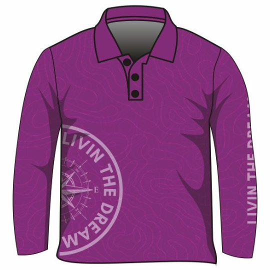 Pattern | Topography Compass Purple Shirt Long or Short Sleeve Z and TEE adventure camping fishing Girls GIRLS DESIGNS LJM mens PATTERN AND PLAIN DESIGNS plain plain colour Preorder quick dry spo-default spo-disabled sun sun shirt sun shirts sunsafe uv Women WOMEN'S DESIGNS Women's Fishing Women's Fishing Shirt womens