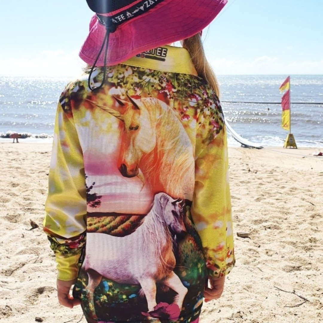 Kids | Unicorn Fields Shirt Z and TEE camping fishing GIRL Girls GIRLS DESIGNS LJM Preorder quick dry spo-default spo-disabled sun sun shirt sun shirts sunsafe uv