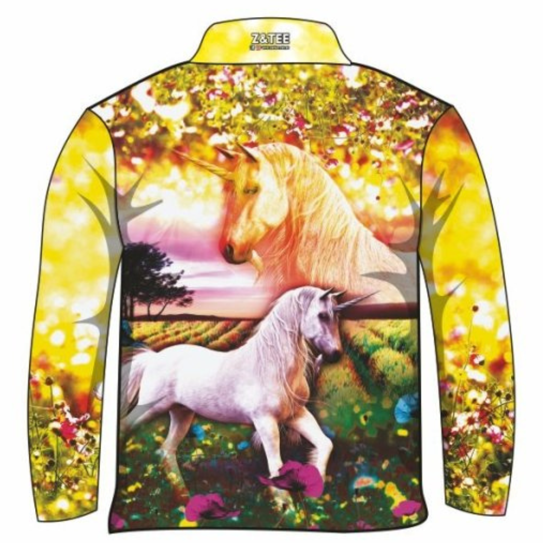 Kids | Unicorn Fields Shirt Z and TEE camping fishing GIRL Girls GIRLS DESIGNS LJM Preorder quick dry spo-default spo-disabled sun sun shirt sun shirts sunsafe uv