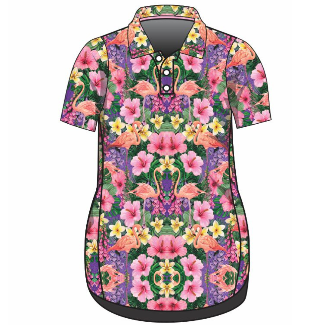 Tropical | Caribbean Flamingo Lifestyle Dress Long or Short Sleeve Z and TEE cruise Cruising girls PATTERN AND PLAIN DESIGNS tropical TROPICAL DESIGNS WOMEN'S DESIGNS womens