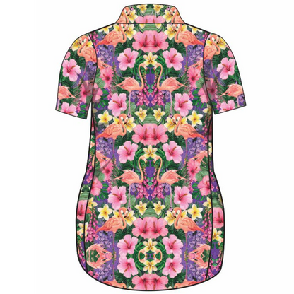 Tropical | Caribbean Flamingo Lifestyle Dress Long or Short Sleeve Z and TEE cruise Cruising girls PATTERN AND PLAIN DESIGNS tropical TROPICAL DESIGNS WOMEN'S DESIGNS womens