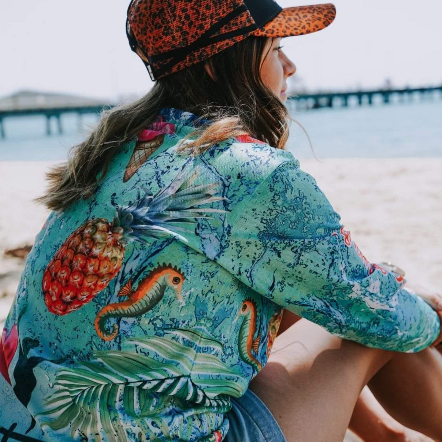 Tropical | Summer Livin Tropical Fishing Shirt Z and TEE camping cruise fishing FLORAL GIRLS DESIGNS LJM men mens Preorder quick dry spo-default spo-disabled sun sun shirt sun shirts sunsafe tropical TROPICAL DESIGNS uv WOMEN'S DESIGNS