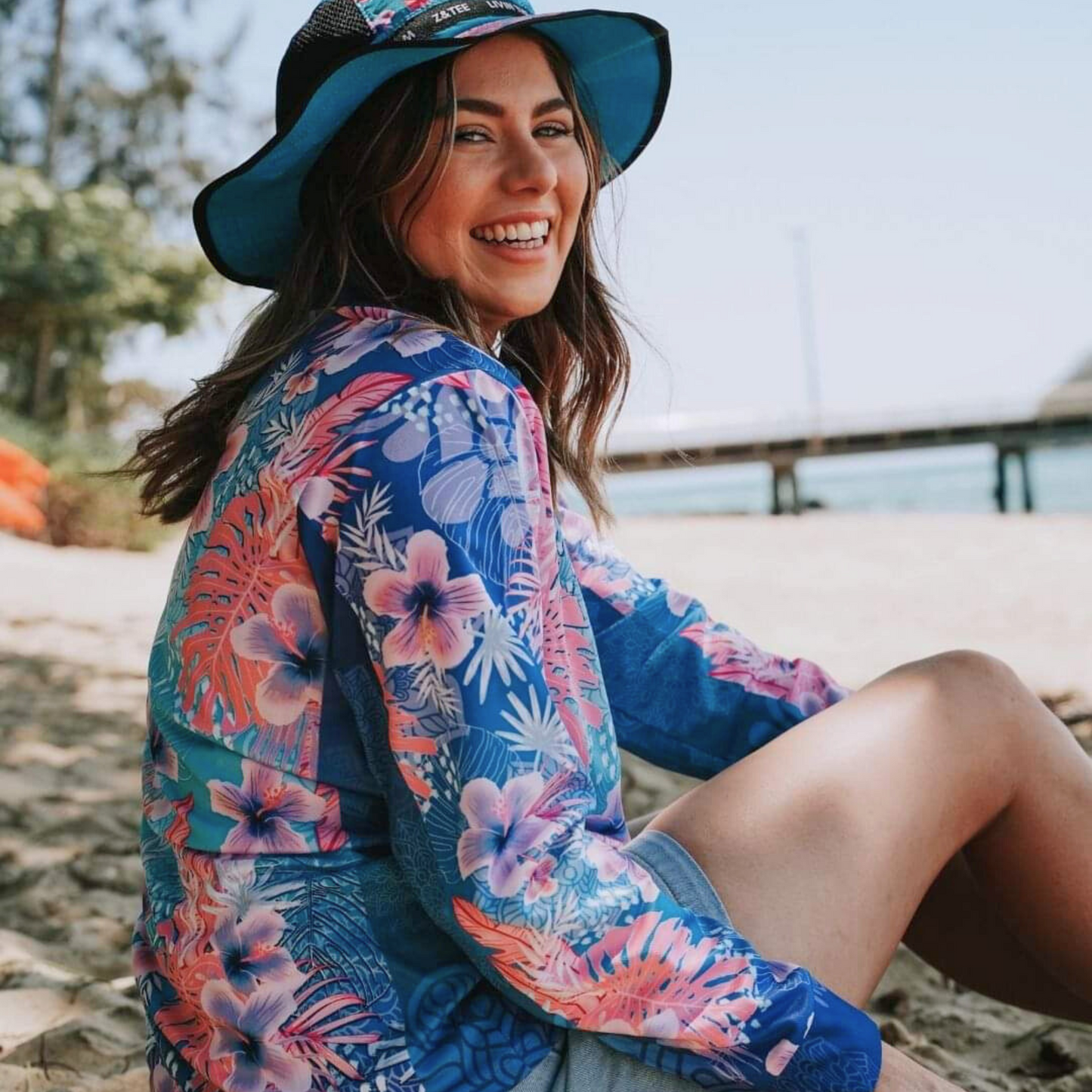 Tropical | Whitsunday Tropical Mandala Shirt Long or Short Sleeve Z and TEE blue camping cruise Cruising fishing FLORAL GIRL'S DESIGNS island ladies LJM MANDALA Preorder quick dry spo-default spo-disabled sun sun shirt sun shirts sunsafe tropical TROPICAL DESIGNS uv WOMEN'S DESIGNS womens