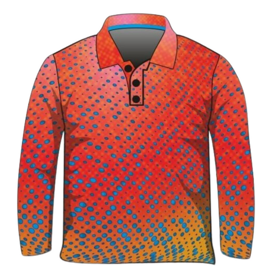 Pattern | Salt and Popper Coral Trout Fishing Shirt Long or Short Sleeve Z and TEE custom FISH FISH DESIGNS FISHING FISHING SHIRT fishing shirts LJM men MEN'S DESIGNS mens orange PATTERN AND PLAIN DESIGNS Preorder quick dry spo-default spo-disabled sun sun shirt sun shirts sunsafe uv