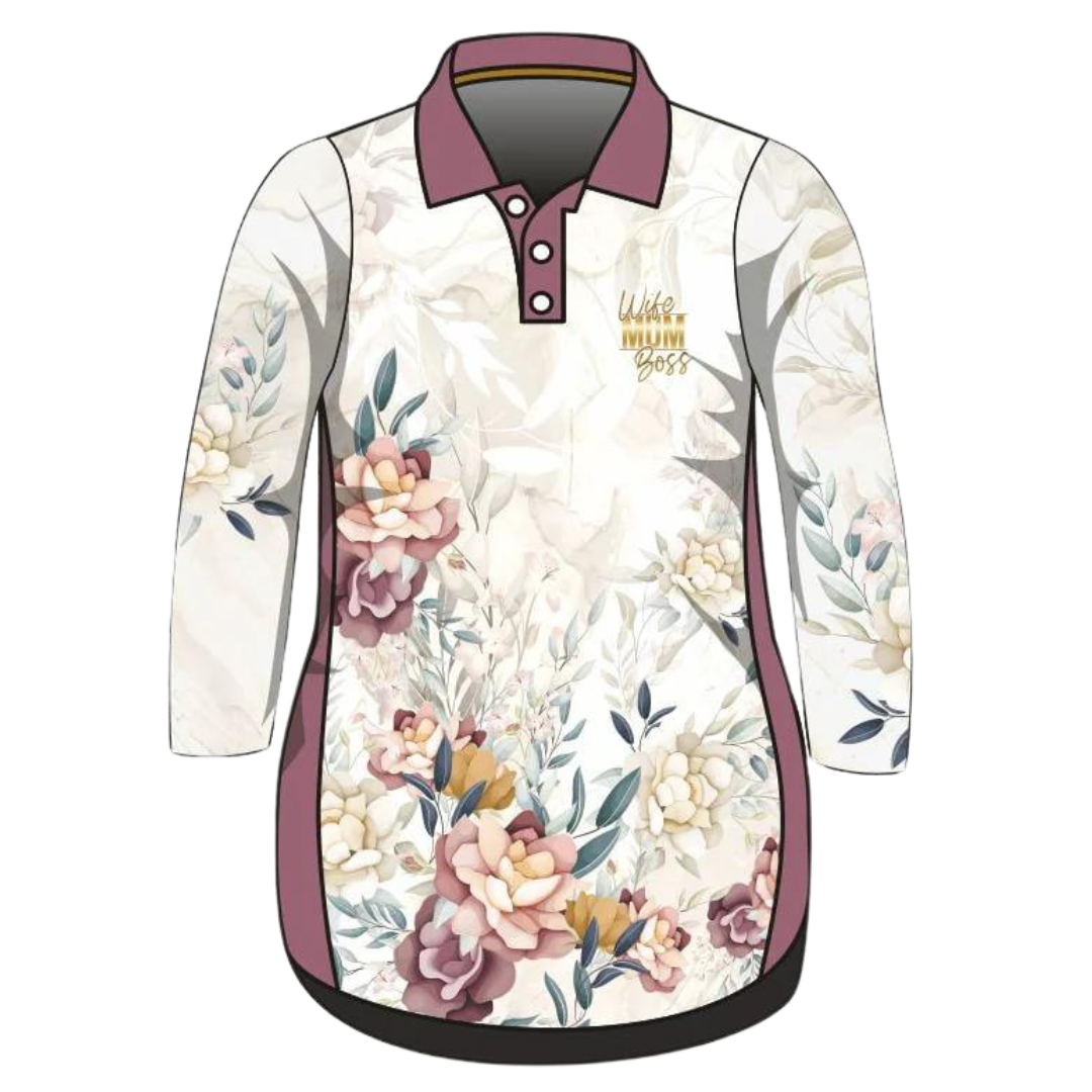 Wife Mum Boss Marble Floral Lifestyle Dress Z and TEE fishing dress Girl's Fishing girls Ladies Fishing womens