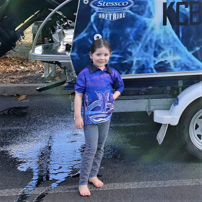 Indigenous Dolphin Dreaming Purple Shirt Z and TEE ABORIGINAL Australia Australia Day Australian camping FIRST NATIONS FIRST NATIONS DESIGNS fishing LJM Preorder quick dry spo-default spo-disabled sun sun shirt sun shirts sunsafe uv WOMEN'S DESIGNS WORK