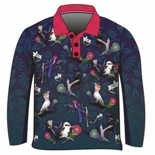 Australian | Australian Birds Navy Sun Smart Shirt - Z&Tee Z and TEE camping fishing LJM men mens Preorder quick dry spo-default spo-disabled sun sun shirt sun shirts sunsafe uv WOMEN'S DESIGNS