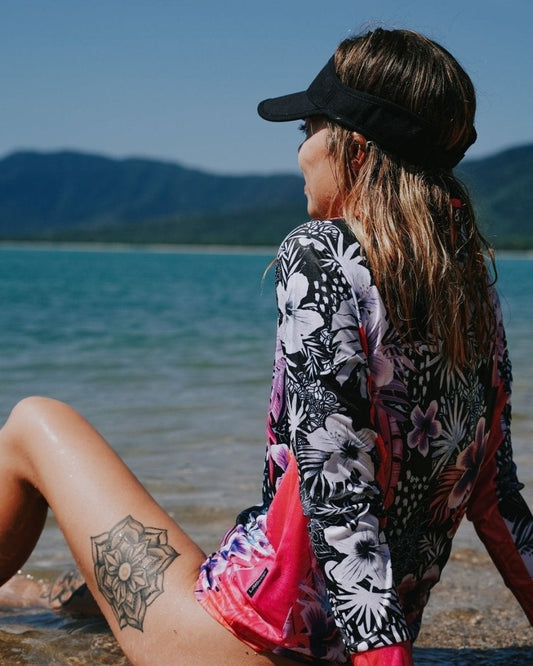 Tropical | Barbados Tropical Mandala Shirt Long or Short Sleeve Z and TEE black camping cruise fishing FLORAL ladies Ladies Fishing Ladies Fishing Shirt LJM MANDALA Preorder quick dry spo-default spo-disabled sun sun shirt sun shirts sunsafe tropical TROPICAL DESIGNS uv Women WOMEN'S DESIGNS Women's Fishing Women's Fishing Shirt womens