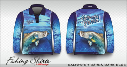 Fishing | Barramundi Saltwater Blue Fishing Shirt Z and TEE barramundi blue boy boys BOYS DESIGNS FISH DESIGNS fishing LJM men MEN'S DESIGNS mens Preorder quick dry spo-default spo-disabled sun sun shirt sun shirts sunsafe uv