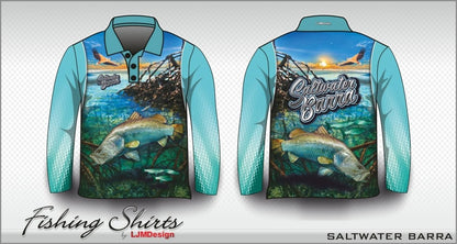 Fishing | Barramundi Saltwater Fishing Shirt Z and TEE barramundi blue boy boys BOYS DESIGNS FISH DESIGNS fishing LJM men mens Preorder quick dry spo-default spo-disabled sun sun shirt sun shirts sunsafe uv