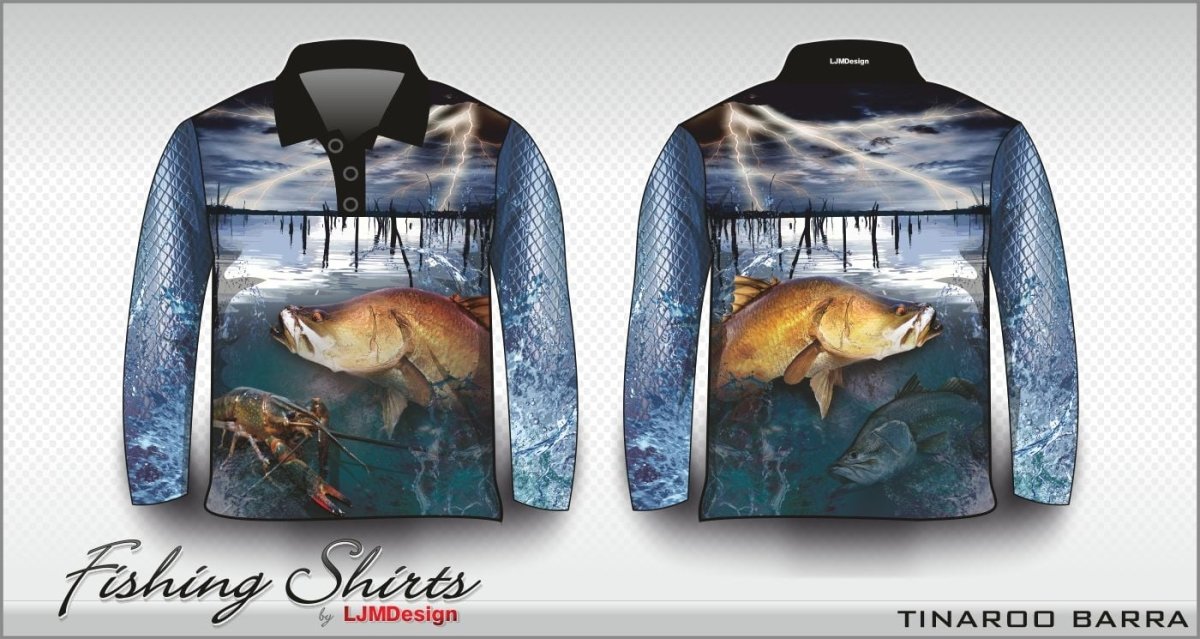 Fishing | Barramundi Tinaroo Barra Fishing Shirt Z and TEE barramundi blue boy boys BOYS DESIGNS FISH DESIGNS fishing LJM men MEN'S DESIGNS mens Preorder quick dry spo-default spo-disabled sun sun shirt sun shirts sunsafe uv