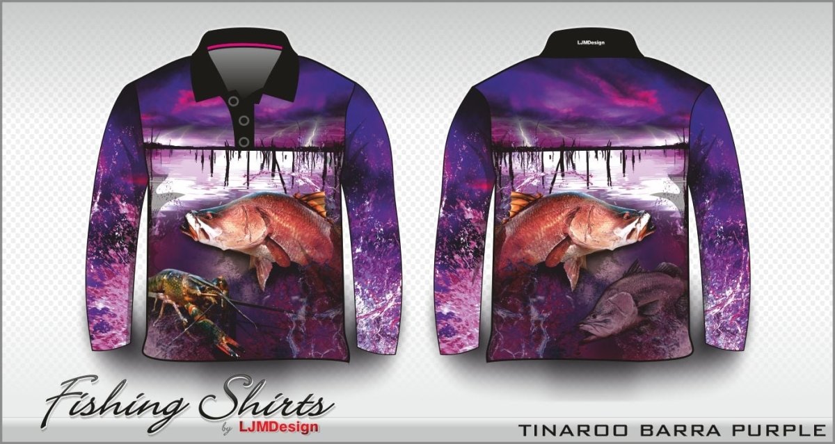 Fishing | Barramundi Tinaroo Barra Purple Fishing Shirt Z and TEE barramundi FISH DESIGNS fishing girl girls GIRLS DESIGNS ladies LJM pink Preorder quick dry spo-default spo-disabled sun sun shirt sun shirts sunsafe uv women WOMEN'S DESIGNS womens