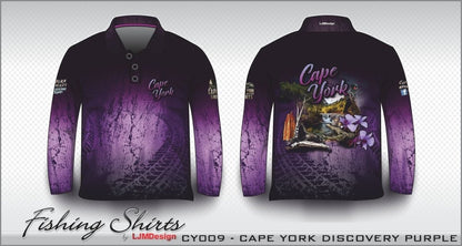 Cape York Discovery Purple Shirt Long or Short Sleeve Z and TEE 4x4 camping cape cape york CAPE YORK DESIGNS fishing girl girls LJM Preorder quick dry spo-default spo-disabled sun sun shirt sun shirts sunsafe tip travel uv womens