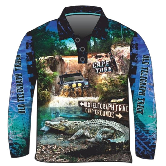 Cape York | Gunshot Croc Blue Shirt Long or Short Sleeve Z and TEE 4x4 blue boy boys camping cape cape york CAPE YORK DESIGNS fishing LJM men mens Preorder quick dry spo-default spo-disabled sun sun shirt sun shirts sunsafe tip travel uv
