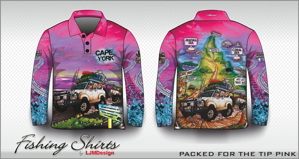 Cape York | Packed for the Tip Pink Shirt Long or Short Sleeve Z and TEE 4x4 camping cape cape york CAPE YORK DESIGNS fishing girl girls GIRLS DESIGNS LJM pink Preorder quick dry spo-default spo-disabled sun sun shirt sun shirts sunsafe tip travel uv womens