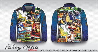 Cape York | Send it to Cape York Blue Shirt Long or Short Sleeve Z and TEE 4x4 blue boy boys camping cape cape york CAPE YORK DESIGNS fishing LJM men mens Preorder quick dry spo-default spo-disabled sun sun shirt sun shirts sunsafe tip travel uv