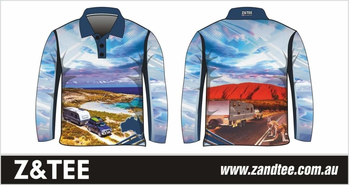 Caravanning Sun Smart Shirt Z and TEE Australia Australian BOYS DESIGNS camping CAMPING AND CARAVAN DESIGNS camping shirt fishing LJM men mens Preorder quick dry spo-default spo-disabled sun sun shirt sun shirts sunsafe uv