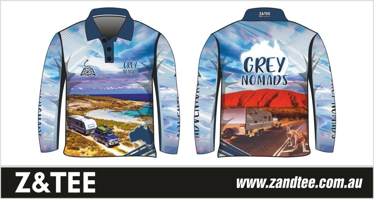 Caravanning Grey Nomads Shirt Z and TEE Australia Australia Day Australian camping CAMPING AND CARAVAN DESIGNS fishing LJM men mens Preorder quick dry spo-default spo-disabled sun sun shirt sun shirts sunsafe uv