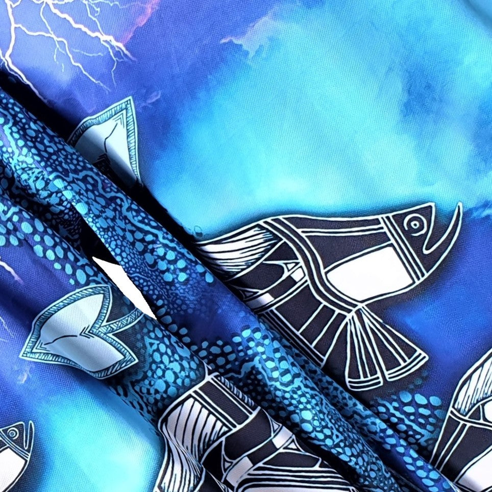 Indigenous Waterhole Barramundi Storm Shirt Z and TEE Australia Australia Day Australian camping FIRST NATIONS DESIGNS fishing LJM men mens Preorder quick dry spo-default spo-disabled sun sun shirt sun shirts sunsafe uv